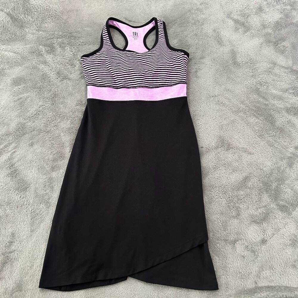 Title Nine Racerback Dress XS Black Purple Buttah Tennis Pickleball Athleisure
